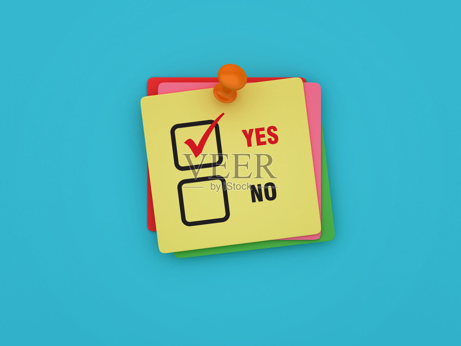 有“是”和“不是”字样的便利贴照片摄影图片