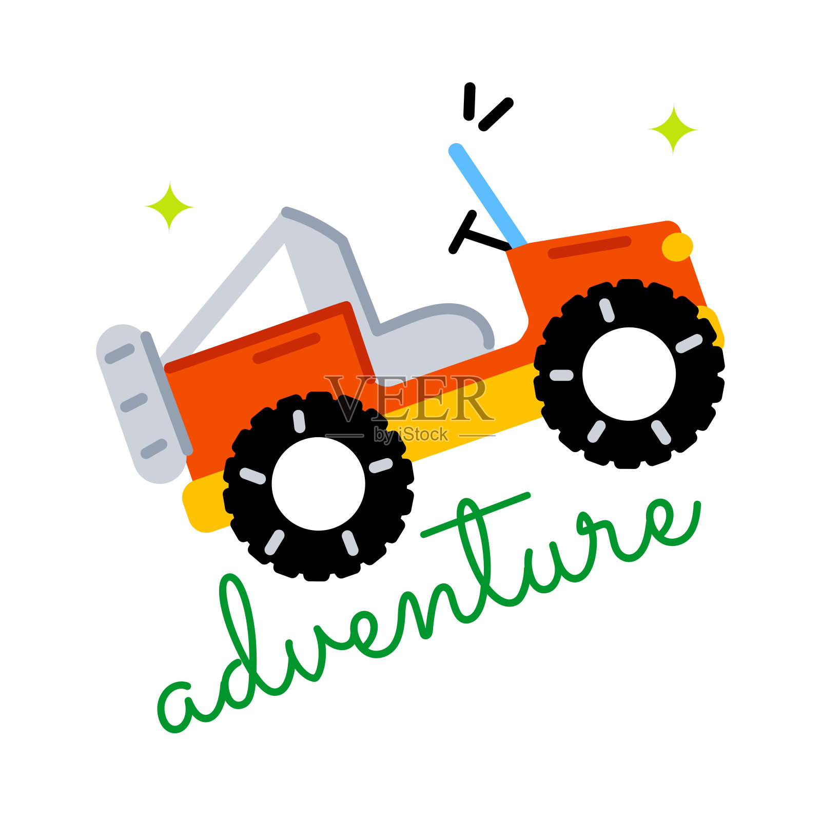 吉普车探险插画图片素材