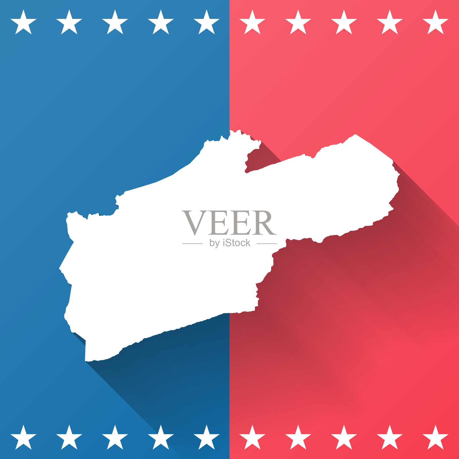 肯塔基州哈兰县。地图在蓝色和红色的背景插画图片素材