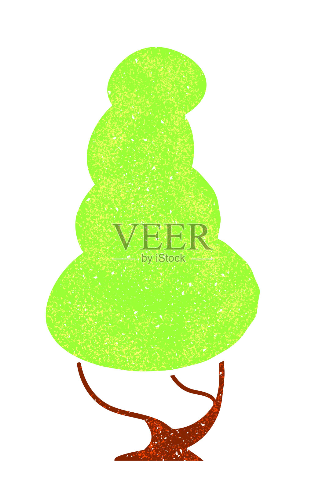 插图印刷一个浅绿色的公园树木库存图像插画图片素材