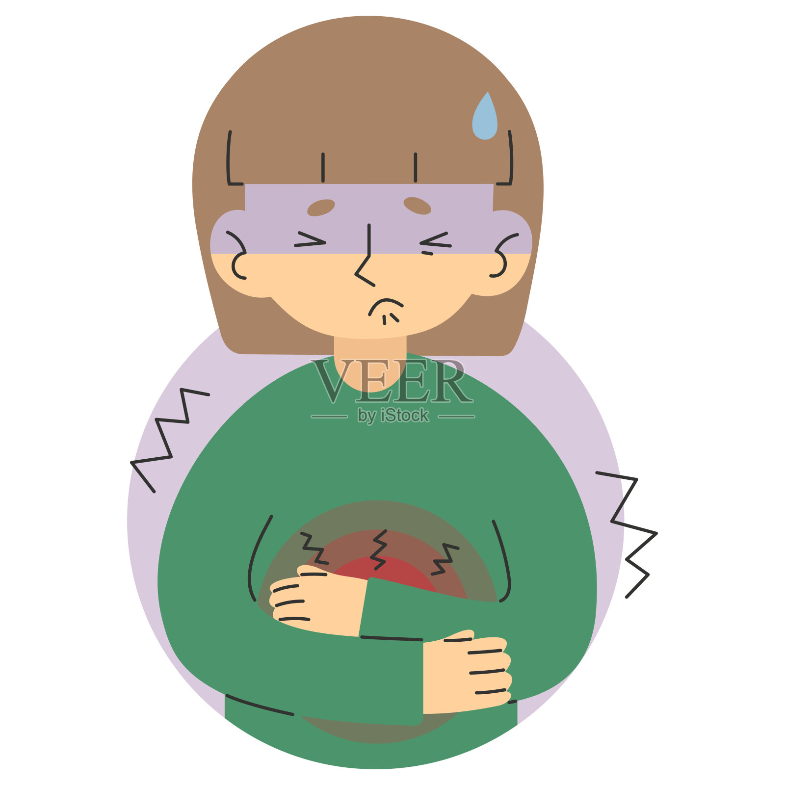 胃痛8插画图片素材