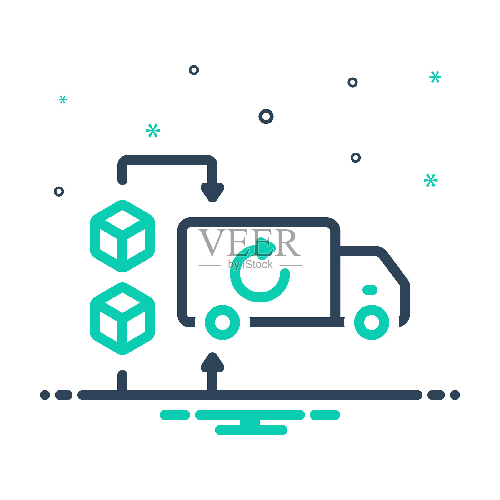 逆向物流插画图片素材