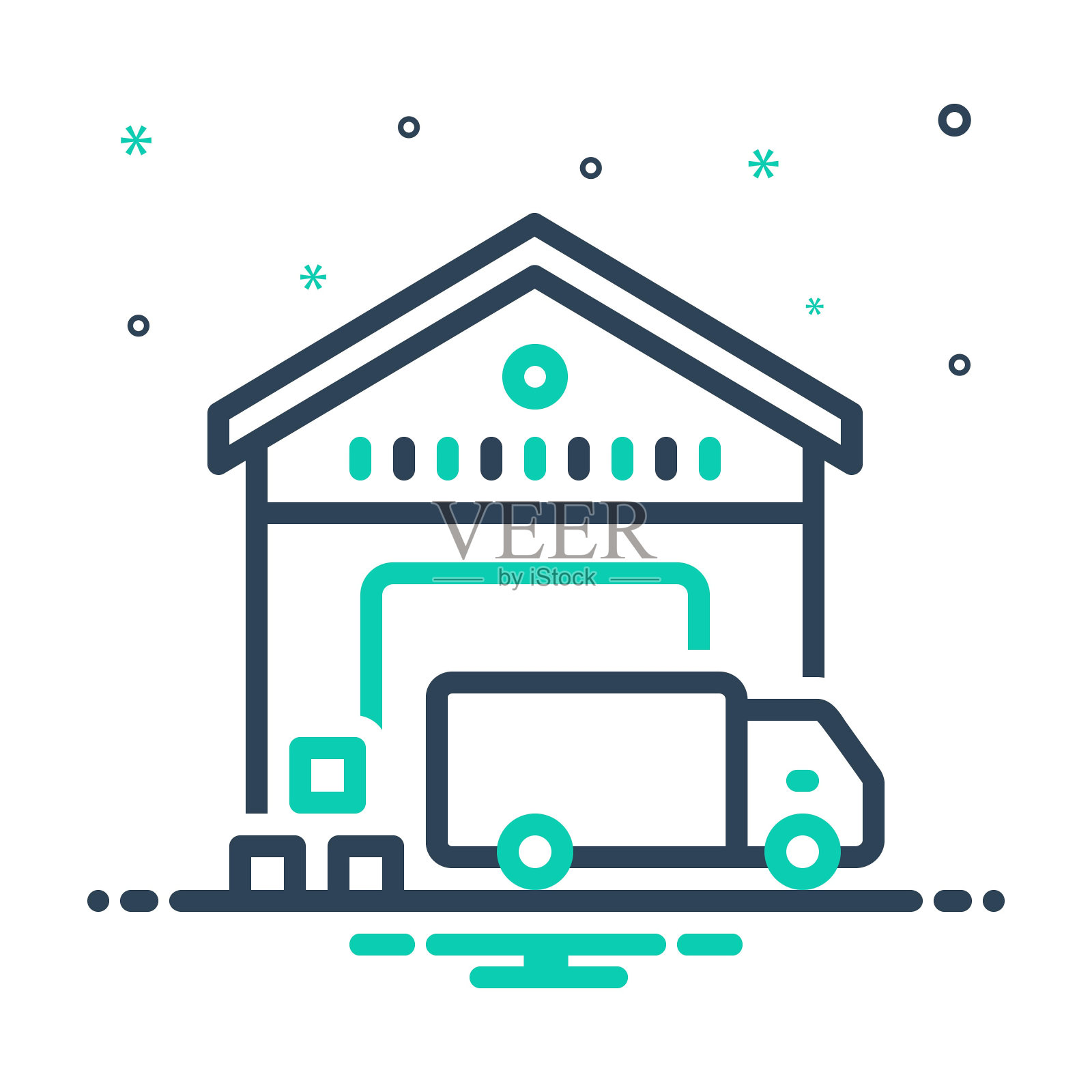 仓库交货插画图片素材