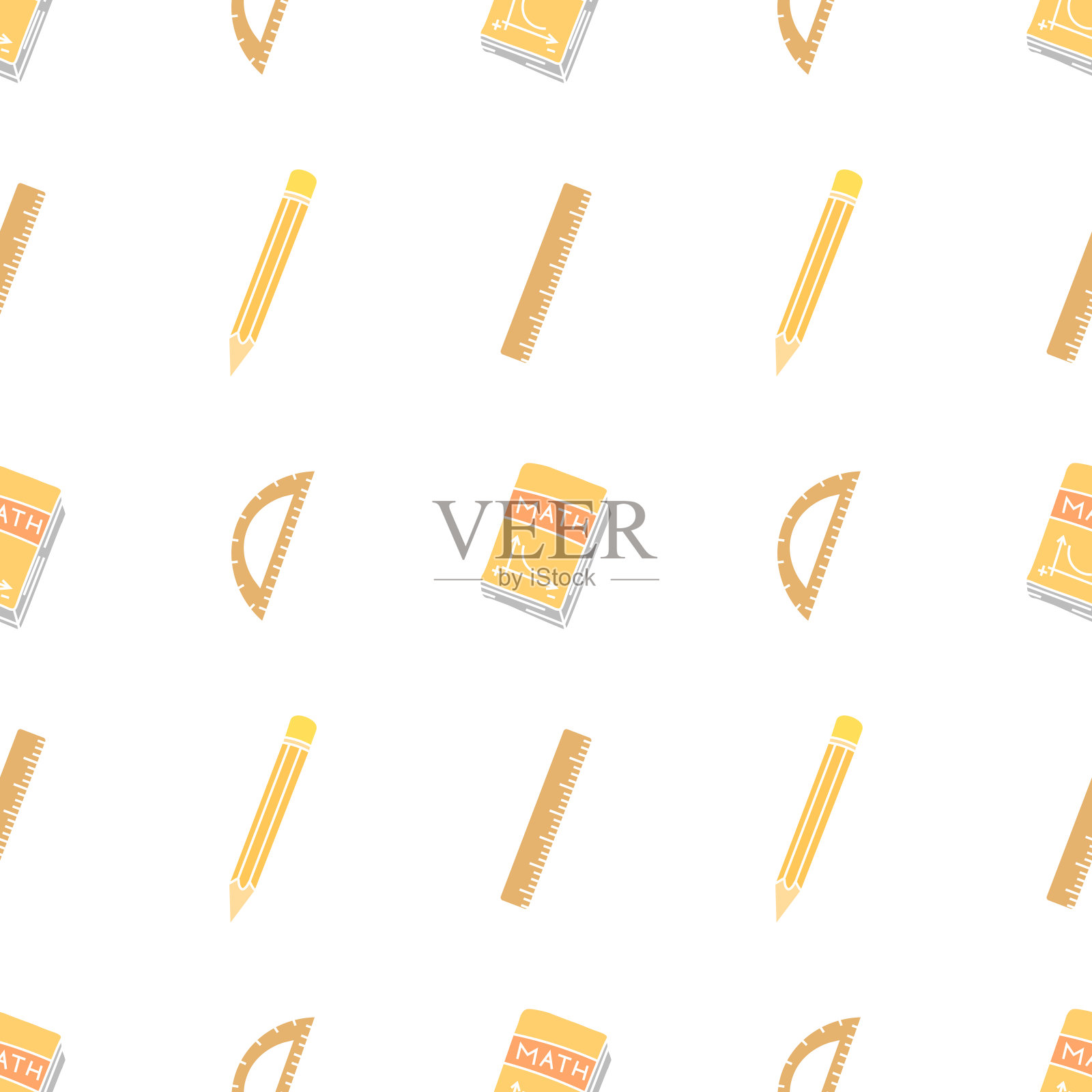 无缝学校模式。手绘涂鸦学校背景。教育的例子插画图片素材