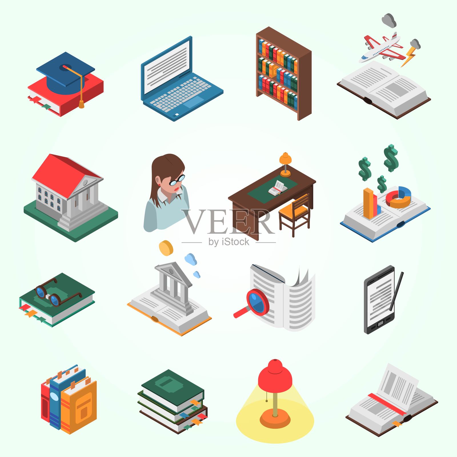 图书图标集插画图片素材