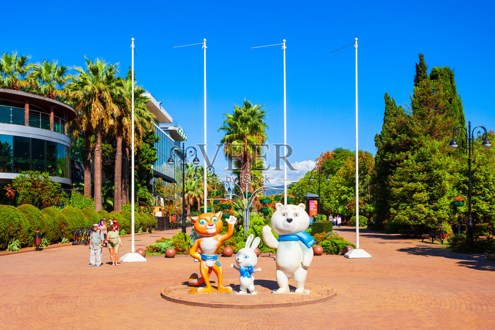 2014年索契冬奥会吉祥物照片摄影图片