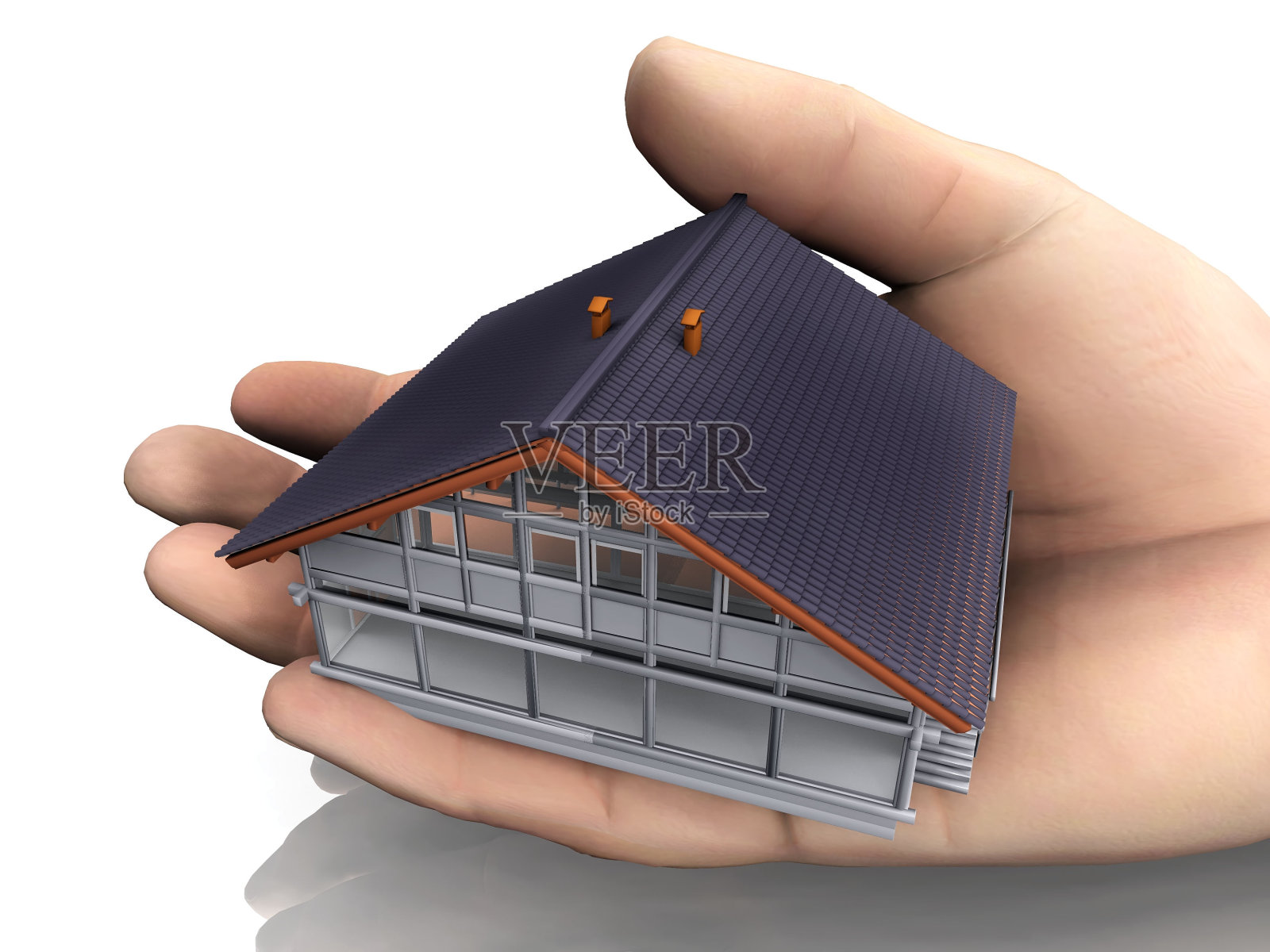 房屋模型在手照片摄影图片