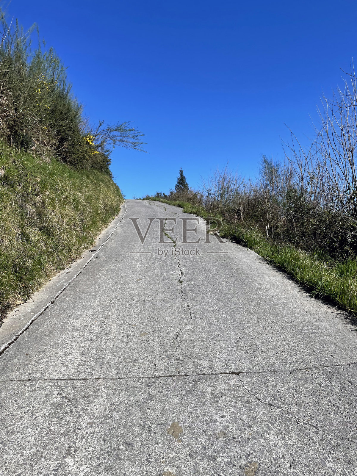 北路空无一人的柏油路照片摄影图片