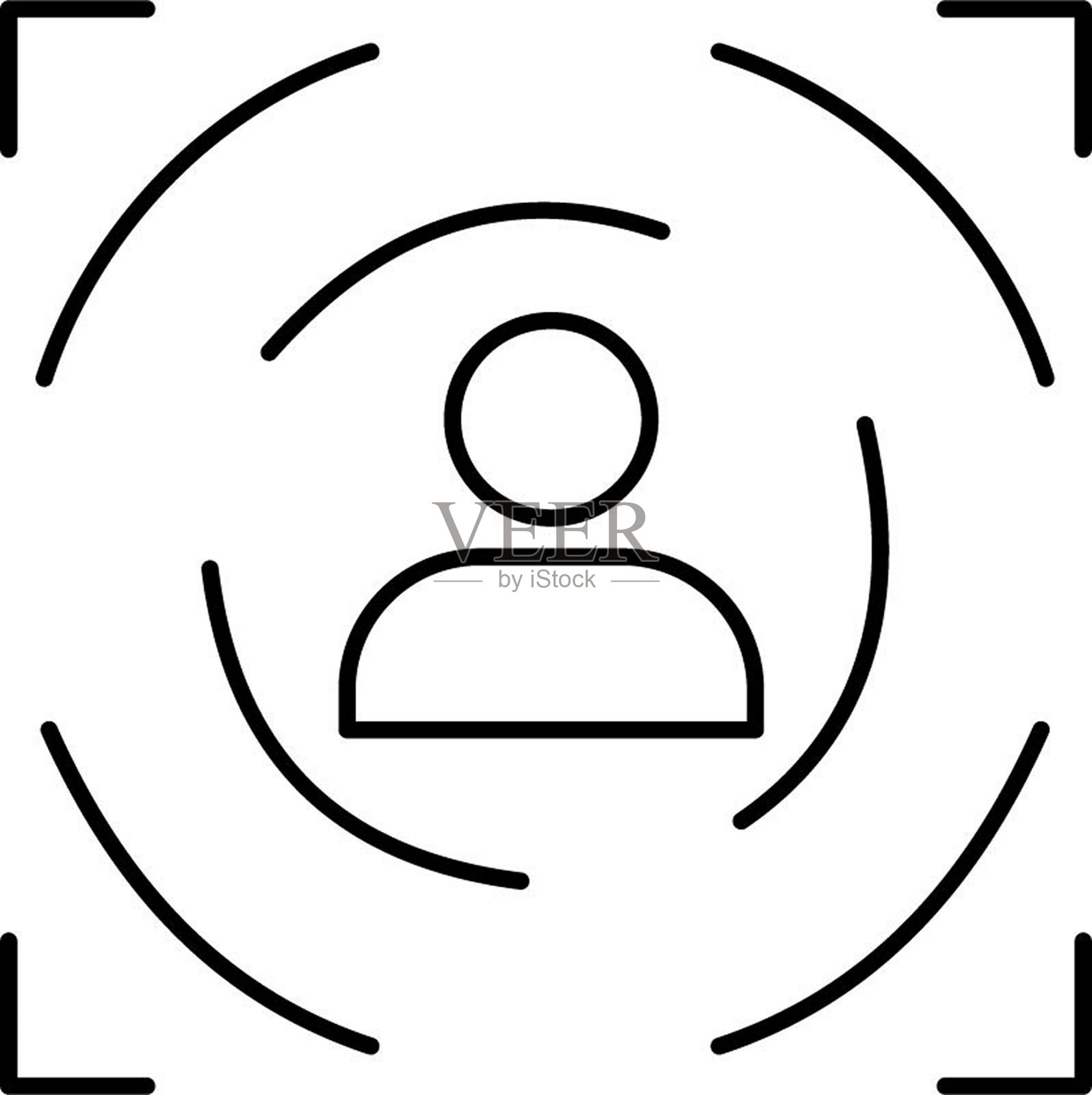 人的目标矢量图标，可以很容易地修改或编辑插画图片素材