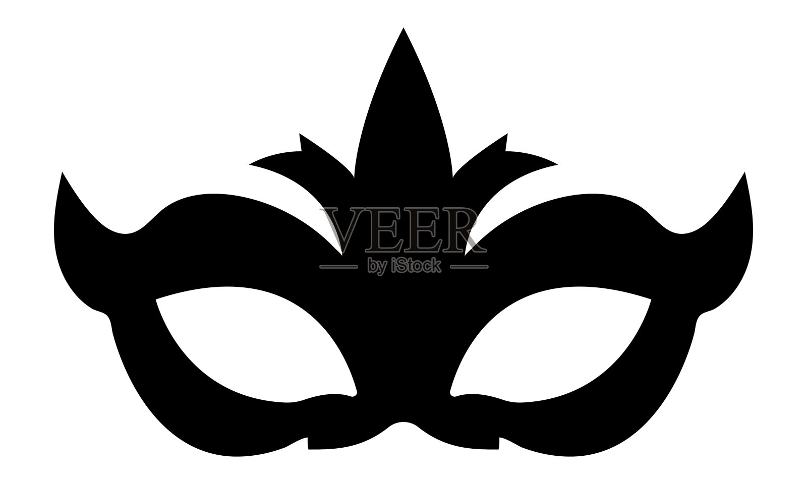 黑色狂欢节面具剪影插画图片素材