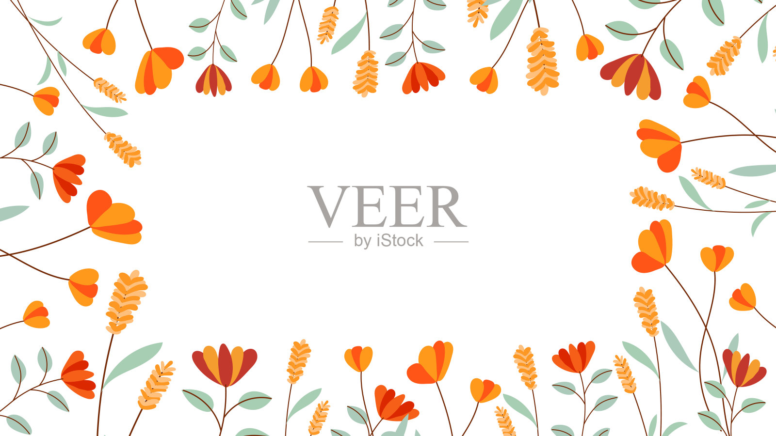 抽象花的背景矢量设计花边框框架插画图片素材