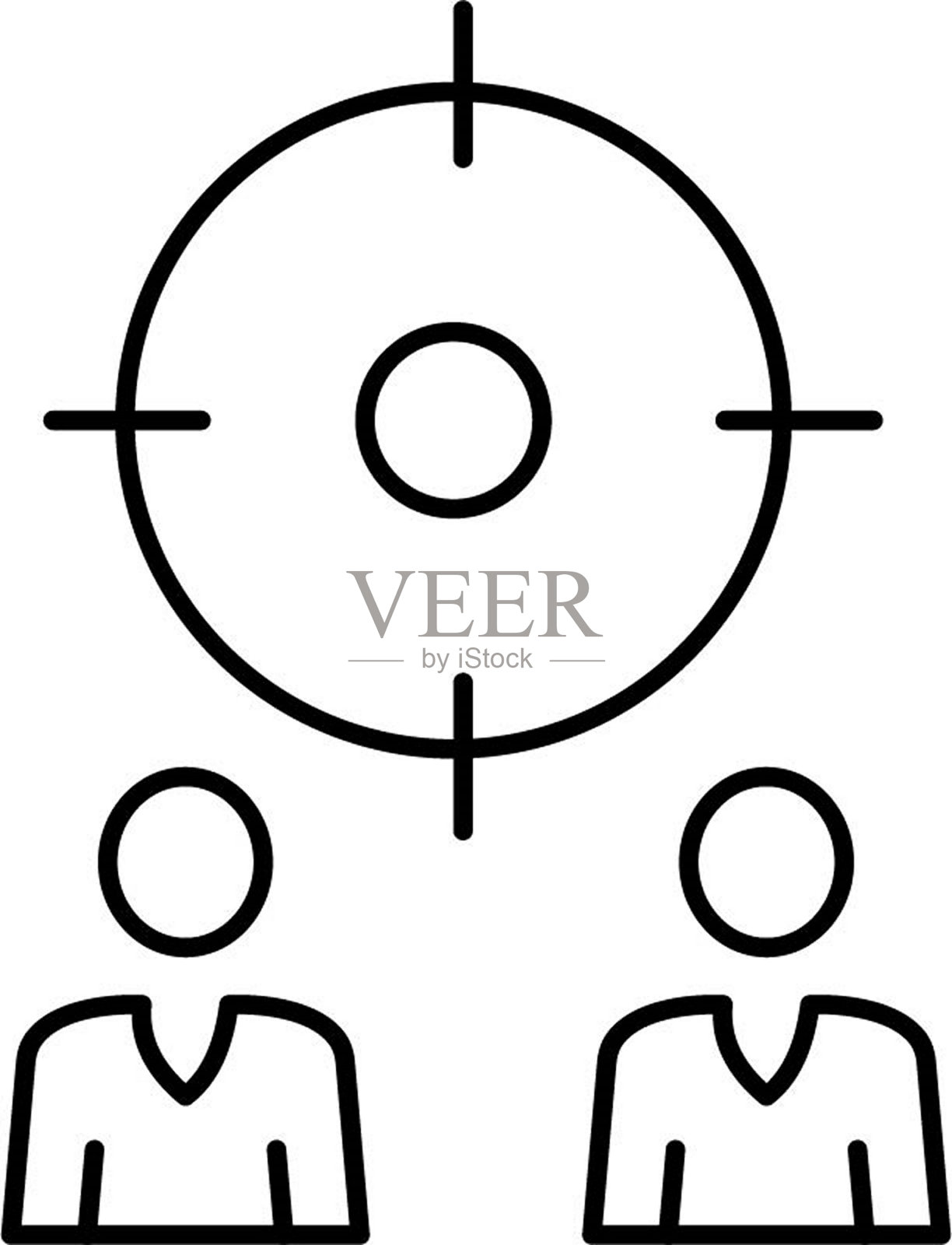 目标人员矢量图标，可以很容易地修改或编辑插画图片素材