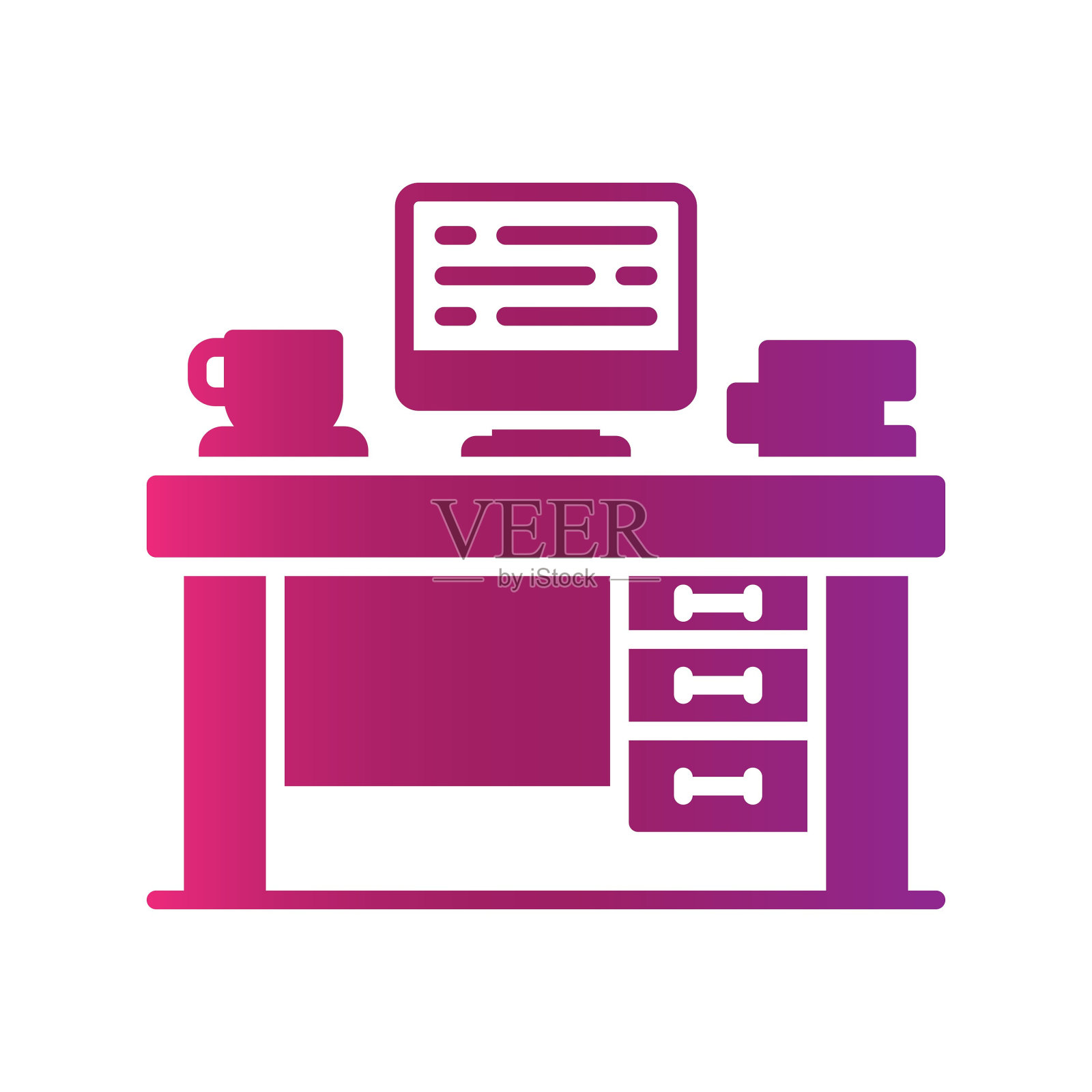 办公桌图标插画图片素材