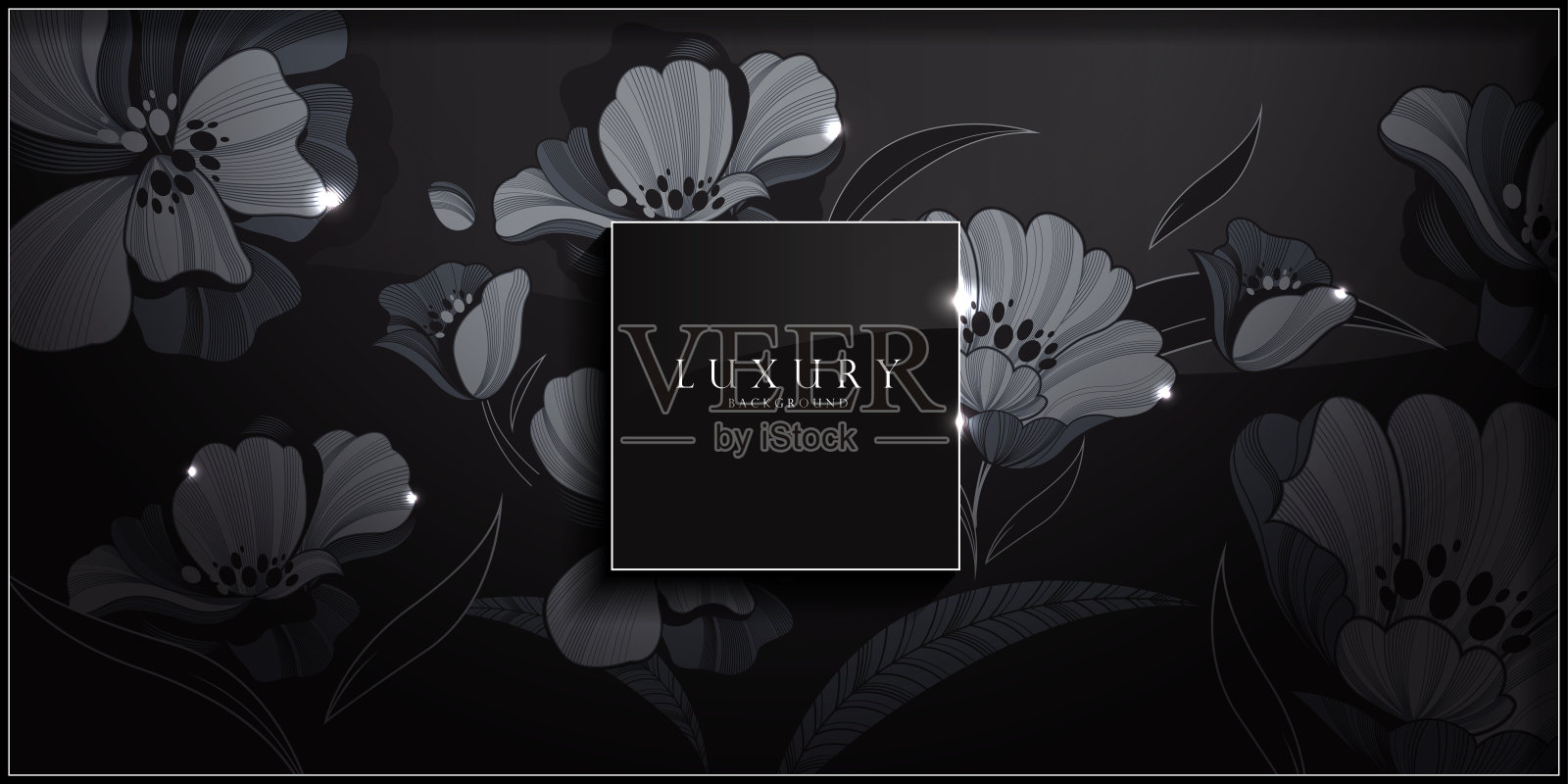 豪华复古花壁纸插画图片素材