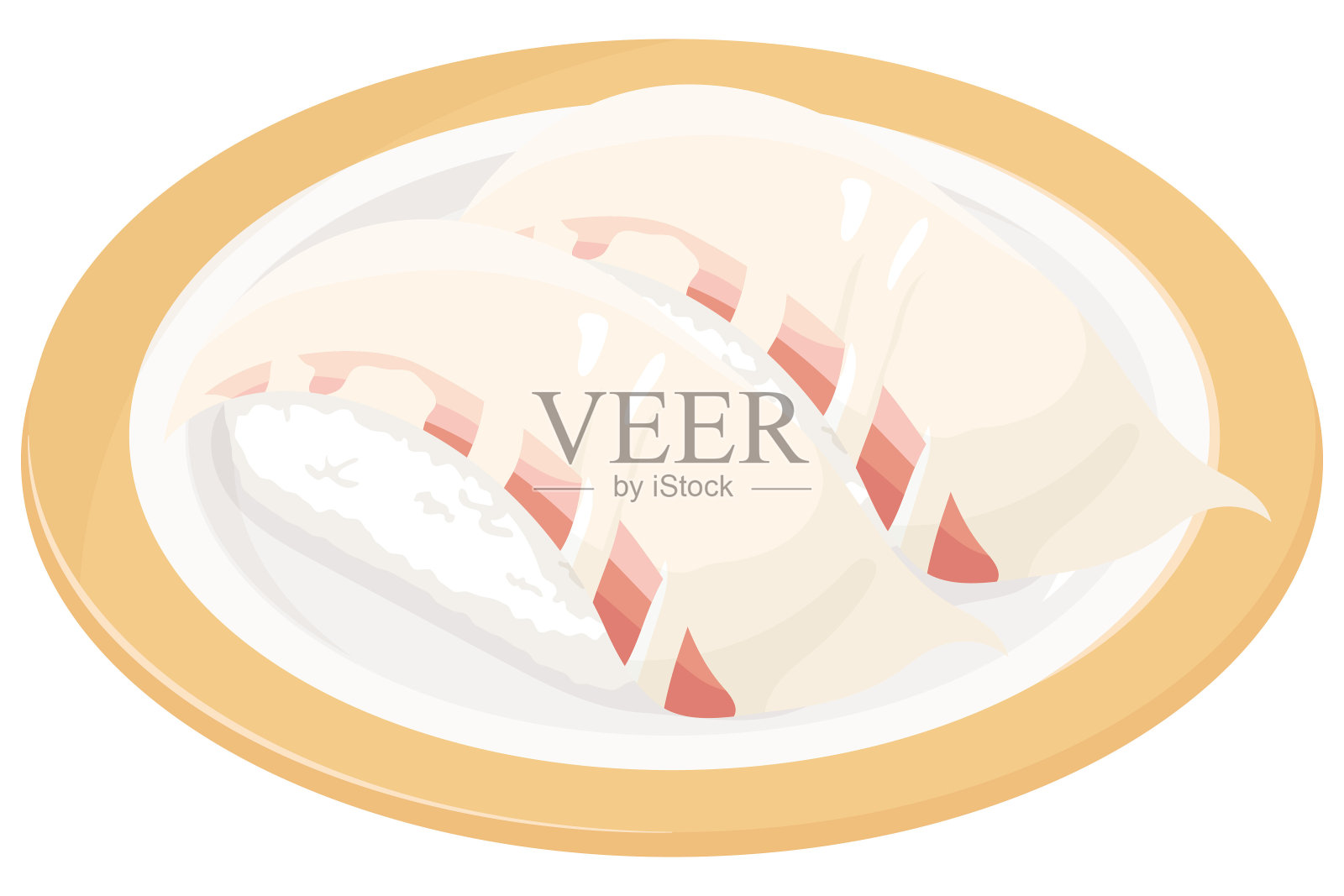 鲷鱼寿司。日本料理。矢量插图。插画图片素材