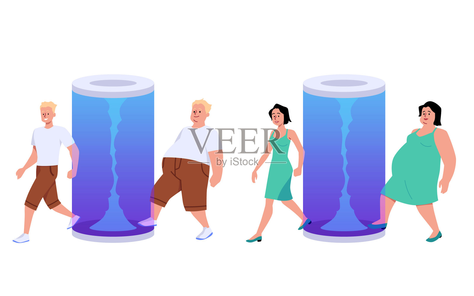 体质改变传送机，孤立背景。插画图片素材