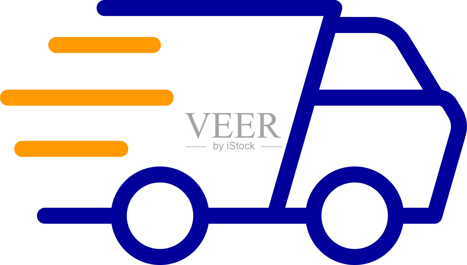 卡车快速航运图标轻双色调插画图片素材