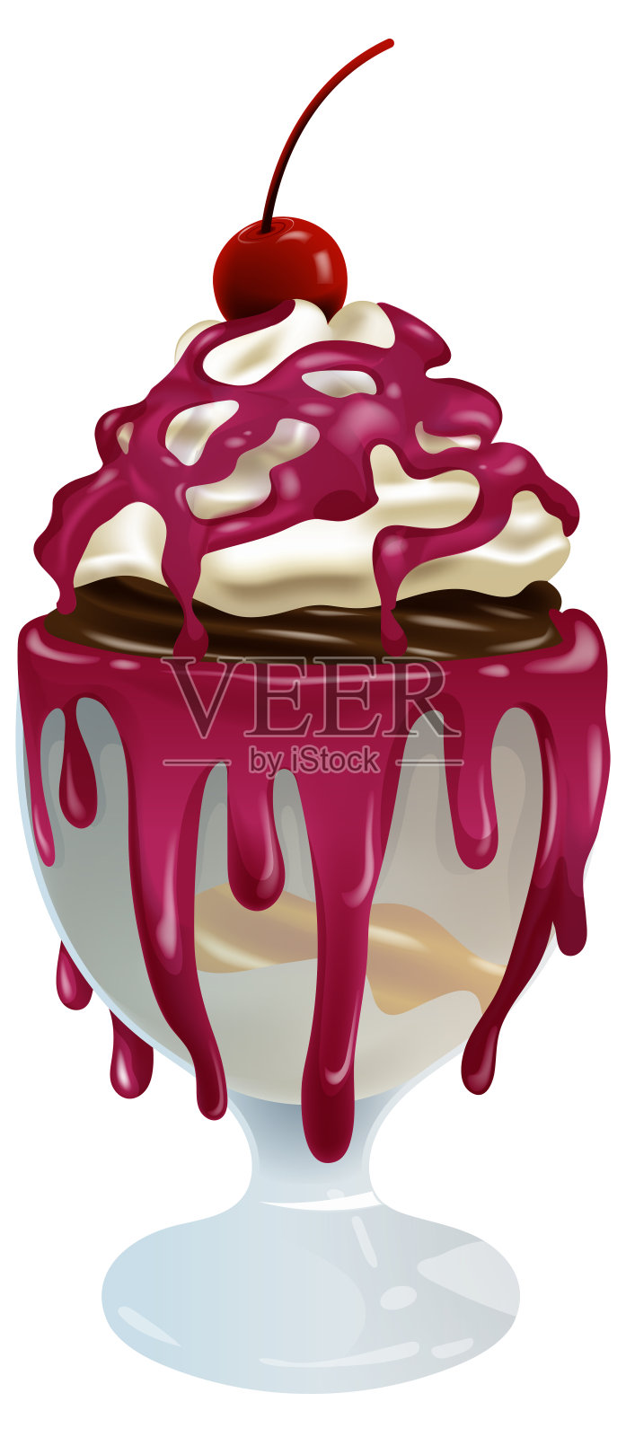 矢量插图美味的冰淇淋甜点插画图片素材