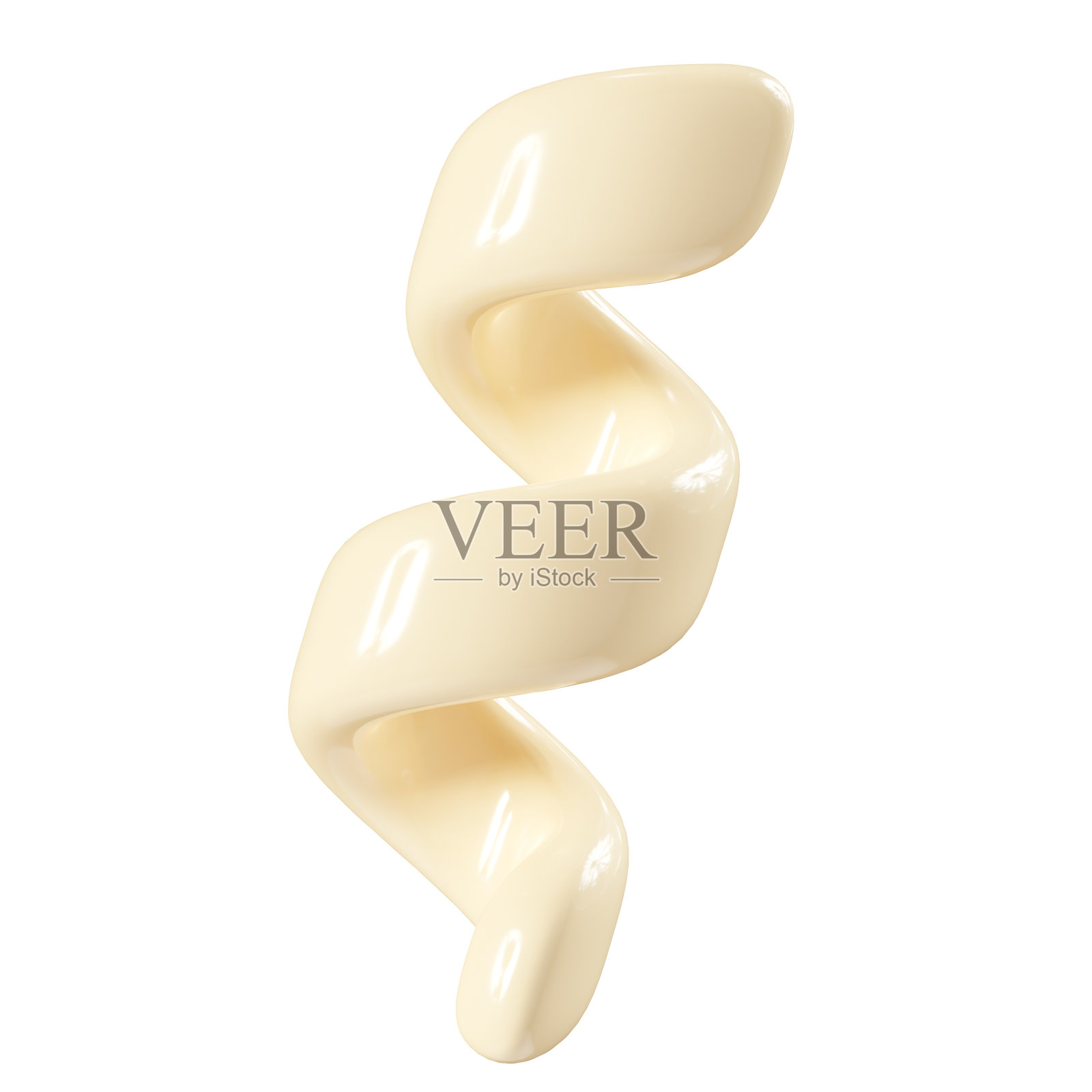 生日派对爆米花米色彩纸飘带元素。3d渲染插图。照片摄影图片