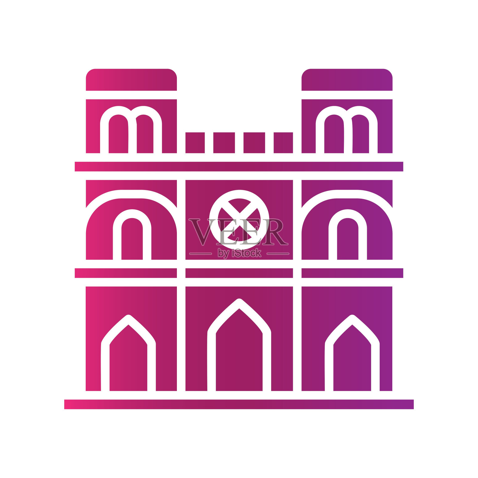 圣母院标志插画图片素材