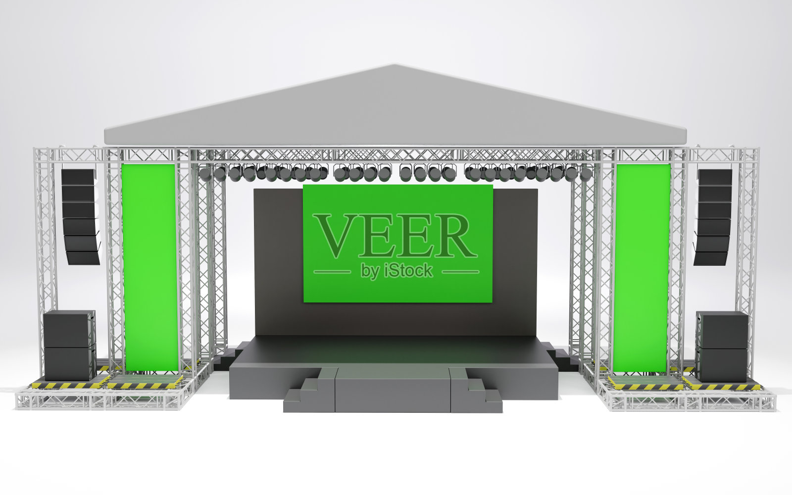 户外活动舞台设计3D效果图，用于灯光音响系统展示，音乐会演出业务照片摄影图片