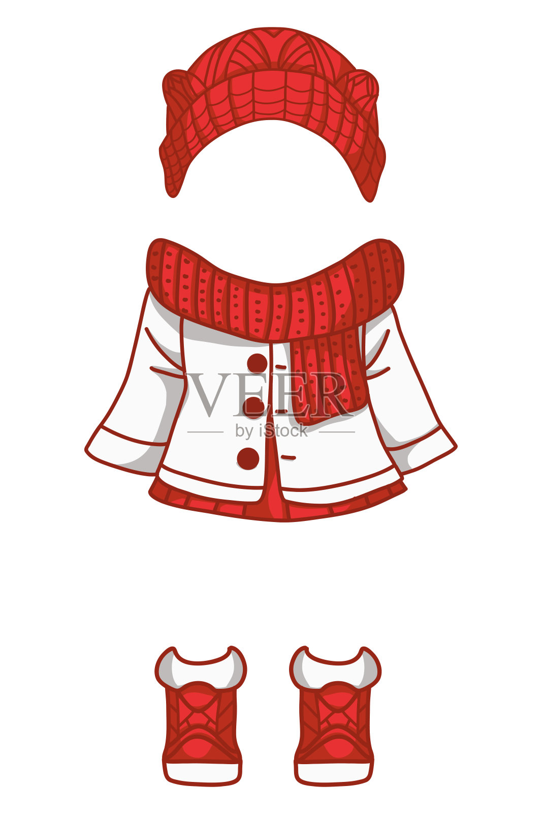 可爱的冬季时尚插画图片素材