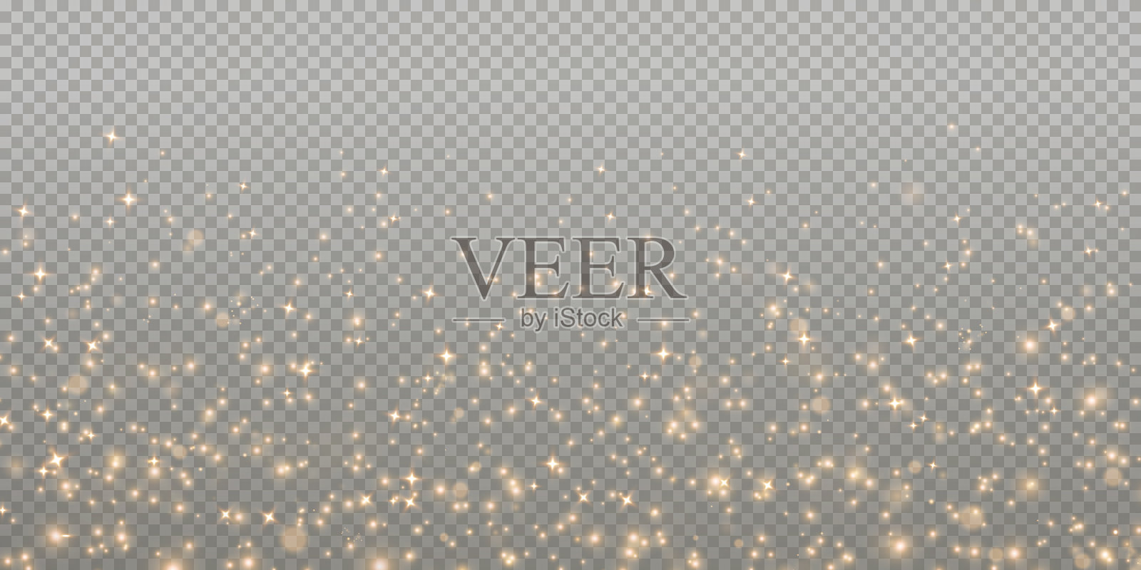 圣诞节的背景。粉尘轻。神奇闪亮的金粉。细小、闪亮的散景尘埃颗粒会轻微脱落。奇妙的闪光效果。矢量插画家。插画图片素材