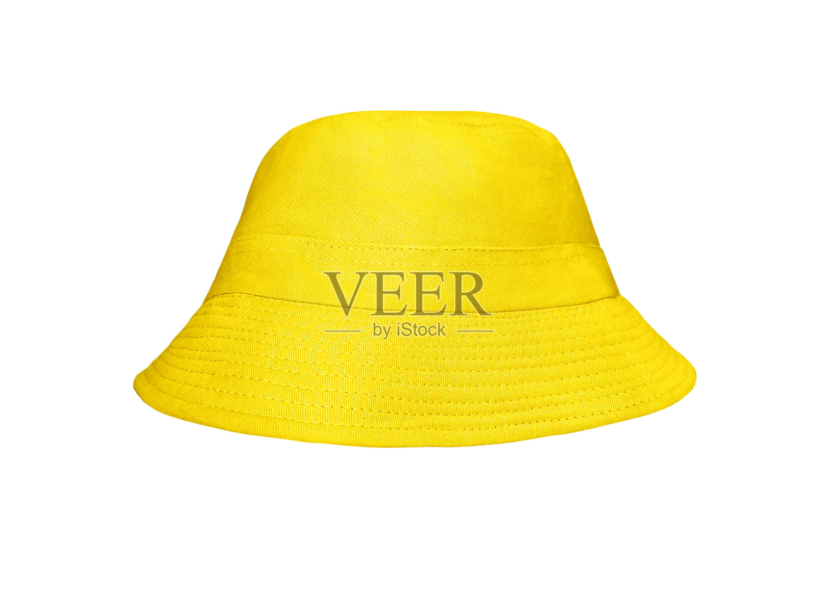 黄色水桶帽孤立在白色上照片摄影图片