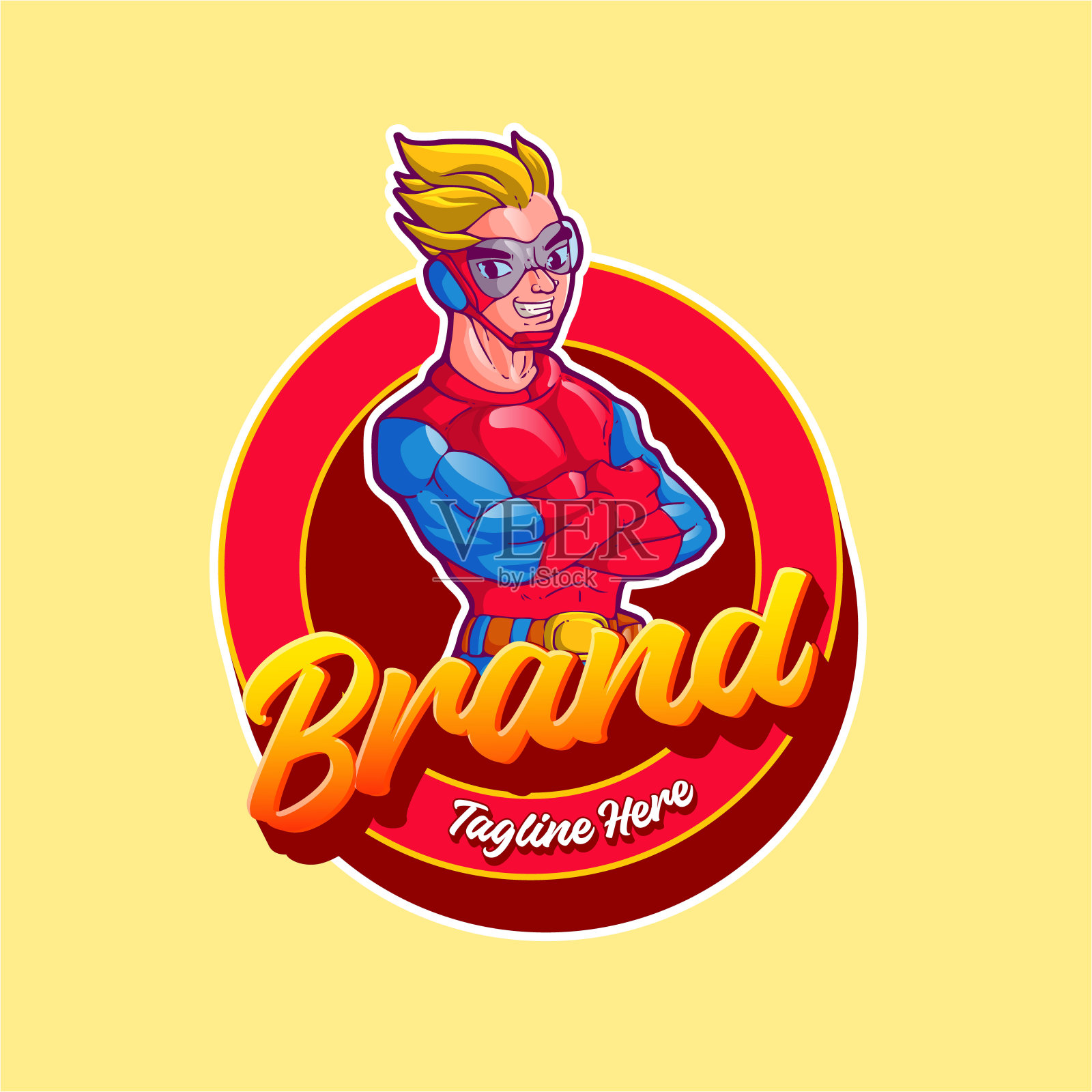 超级英雄吉祥物矢量插图模板插画图片素材