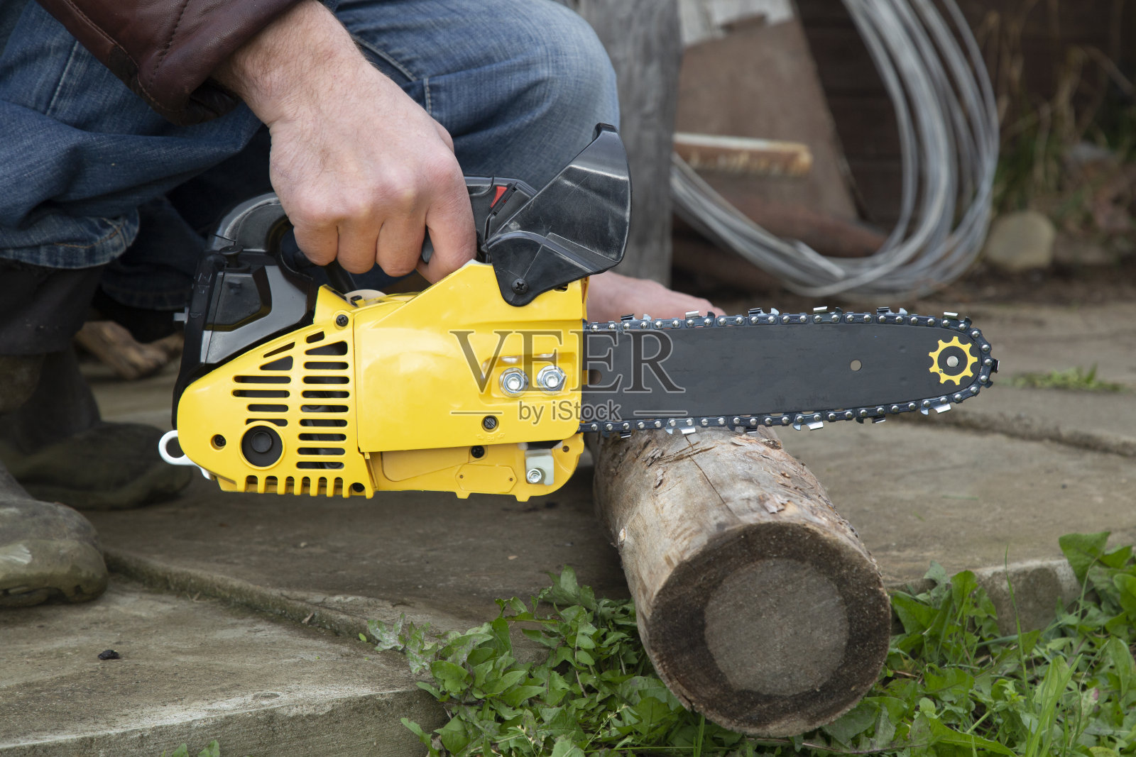 电锯。照片摄影图片
