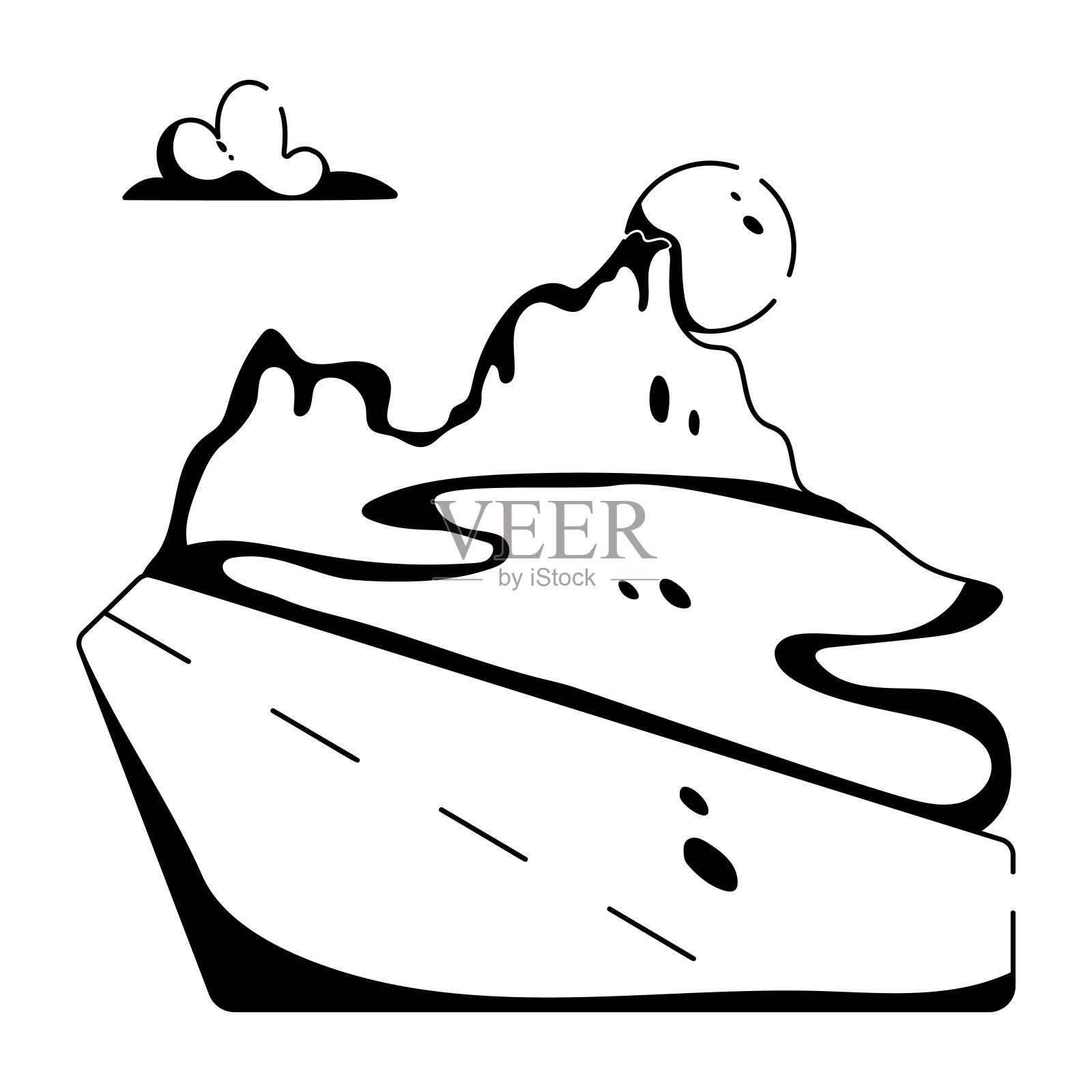 干旱的道路插画图片素材