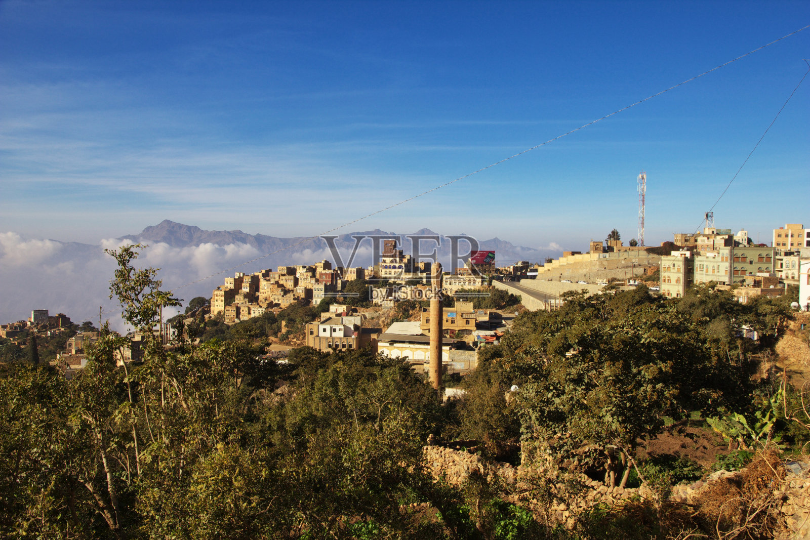 也门山区Al-Mahwit村庄照片摄影图片
