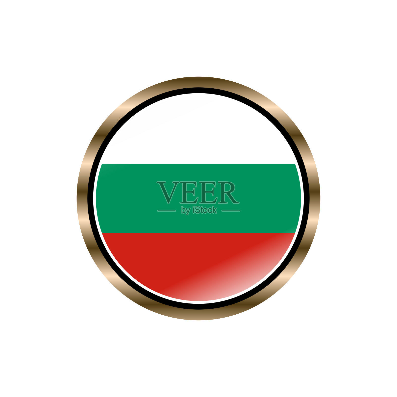 保加利亚国旗圆形按钮矢量模板，新潮，收集，设计插画图片素材