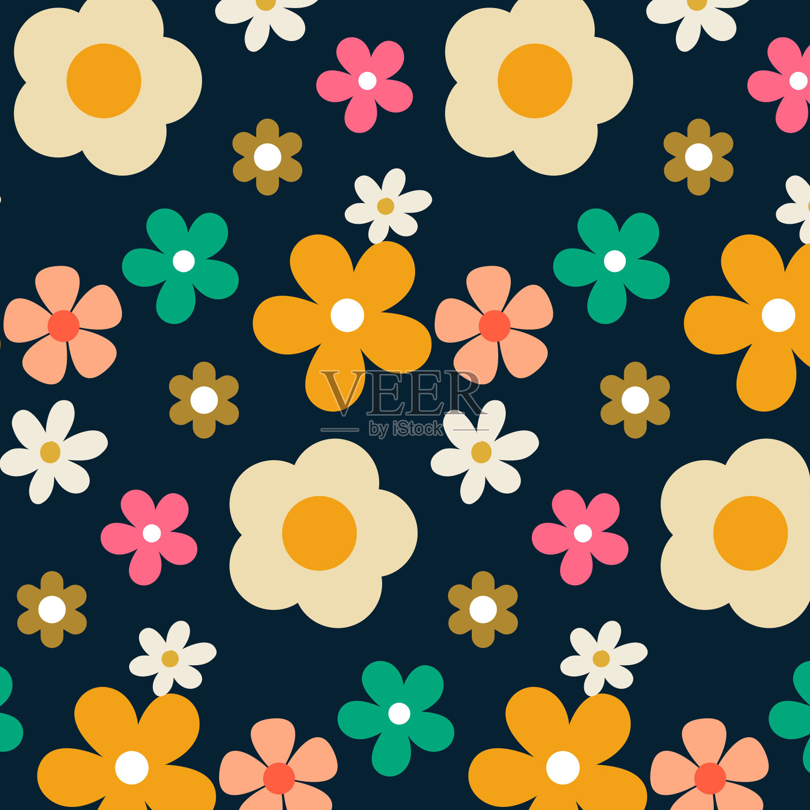 花卉图案现代春季时尚花卉背景装饰艺术插画图片素材