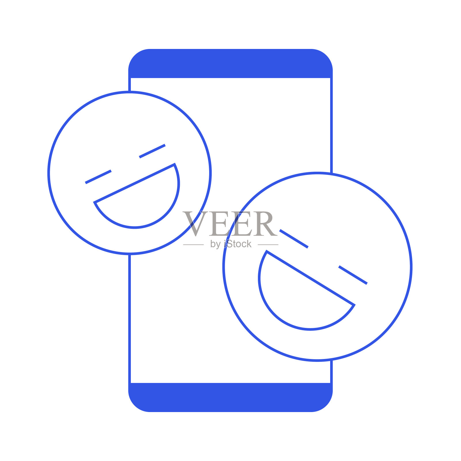 带有表情符号的智能手机插画图片素材