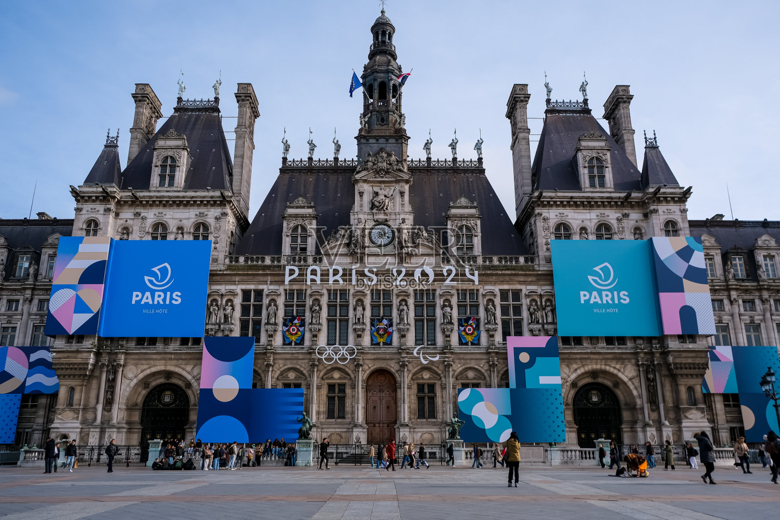 法国巴黎的市政厅照片摄影图片