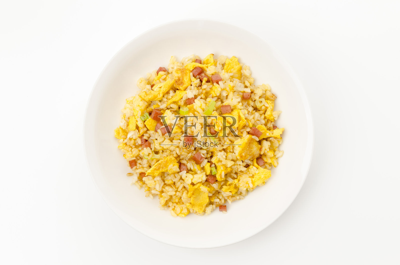 鸡蛋炒饭和午餐肉照片摄影图片