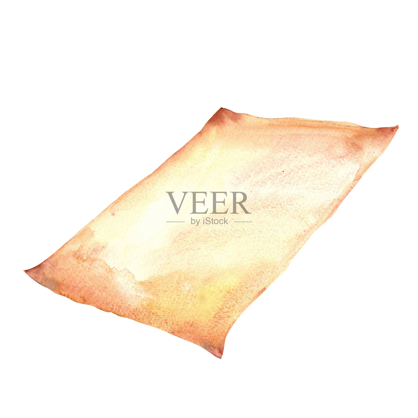 古董羊皮纸，纸，信手绘复古风格水彩对象孤立在一个白色的背景。复古主题的室内装饰和墙壁艺术，旅游，图书馆，书籍，博物馆插画图片素材