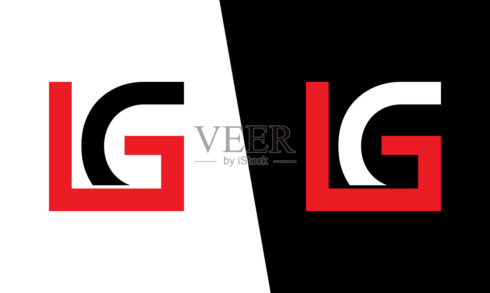 LG、GL字母初始标志模板设计插画图片素材