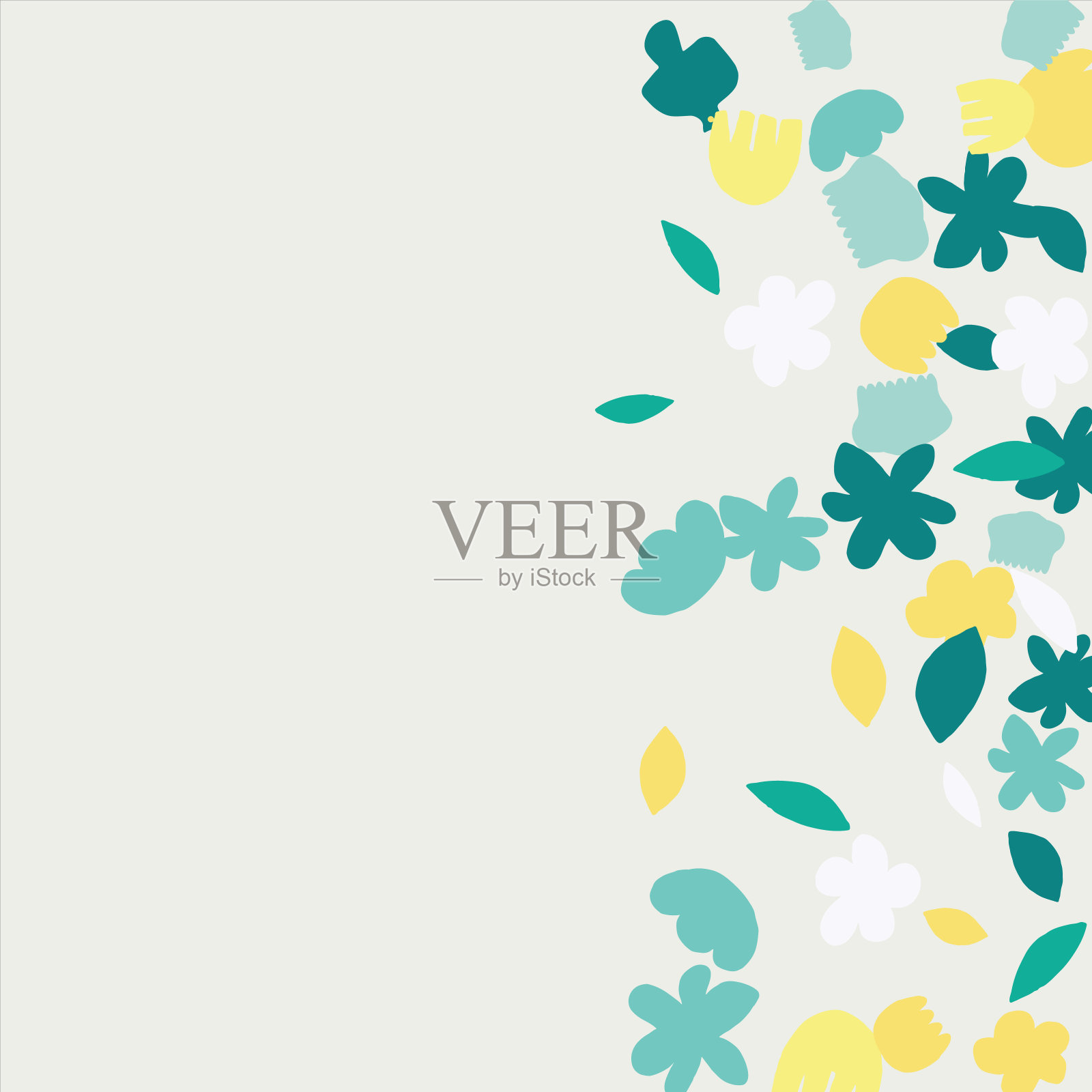 时尚的花架。春天的背景设计，色彩鲜艳的花朵，装饰美丽的花园。放文字的地方。设计明信片，邀请，网页。矢量图插画图片素材