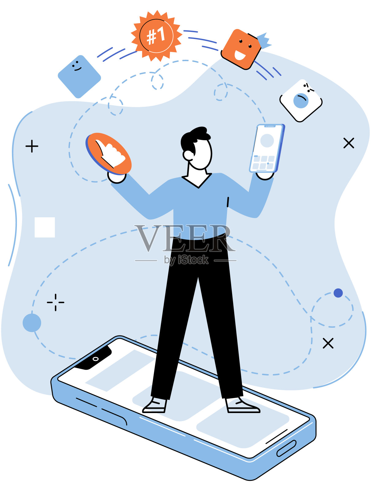 应用程序测试比喻。向量。应用测试，检验应用稳健性的试验场插画图片素材