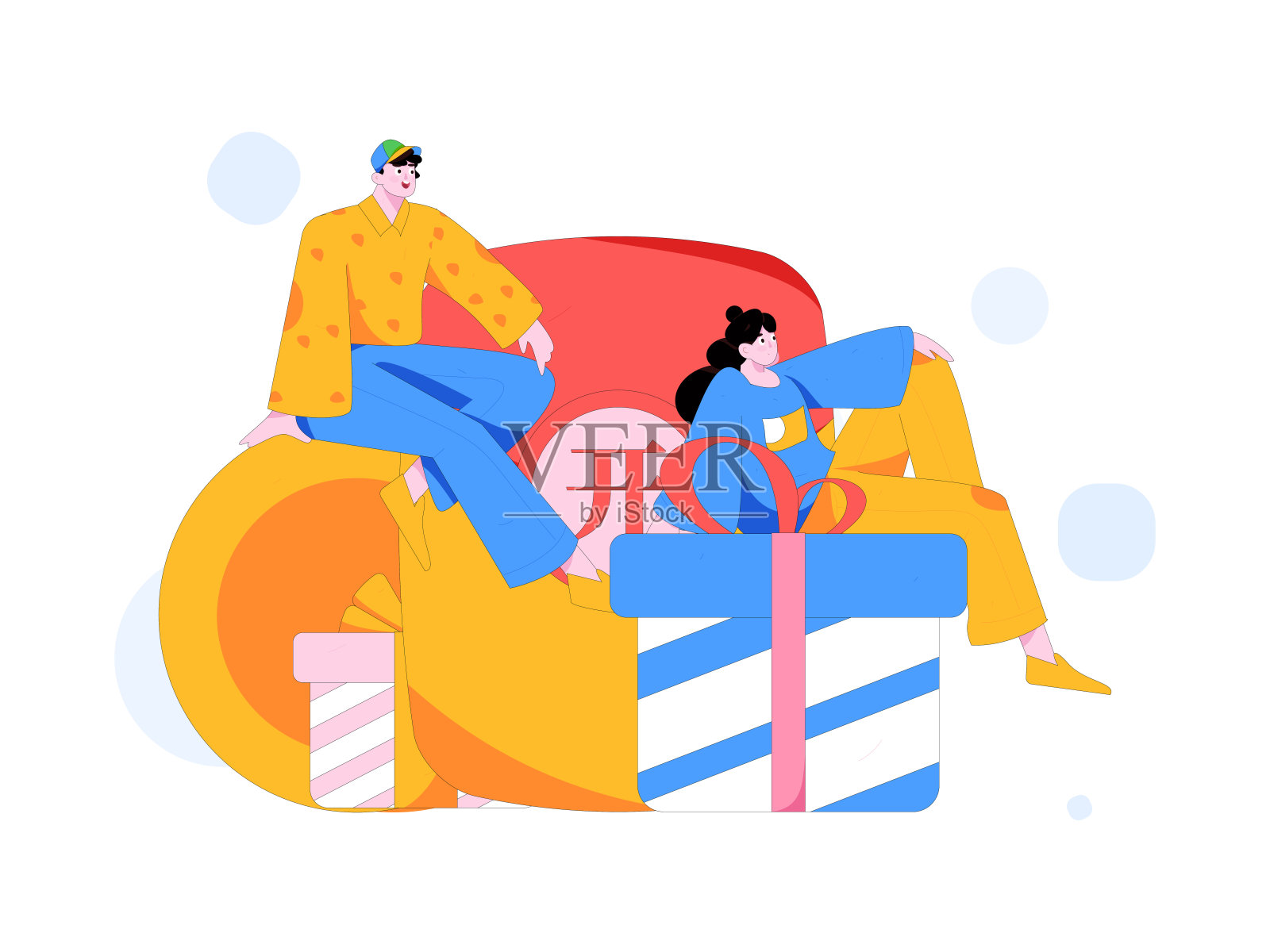 新年红包推广平面矢量人物概念插画插画图片素材