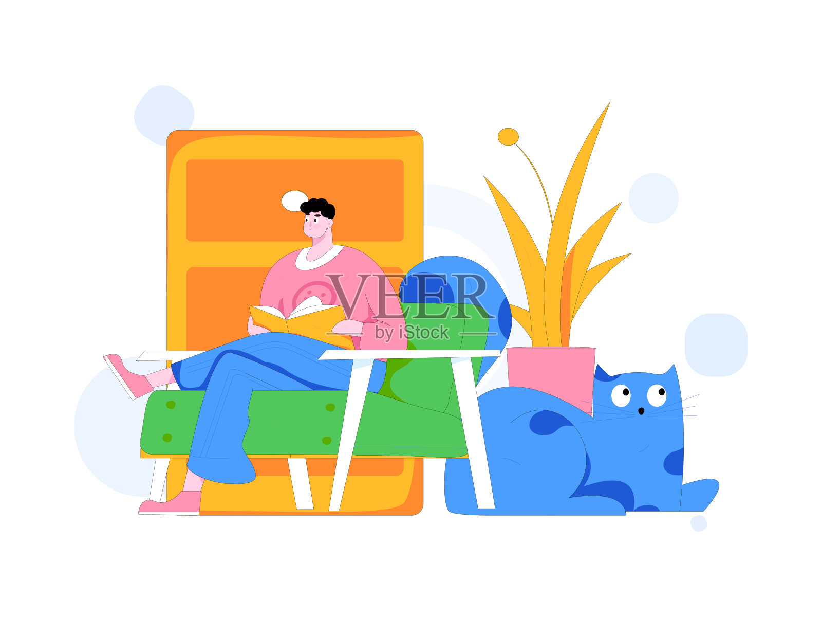 家庭室内人物场景平面矢量概念操作手绘插画插画图片素材