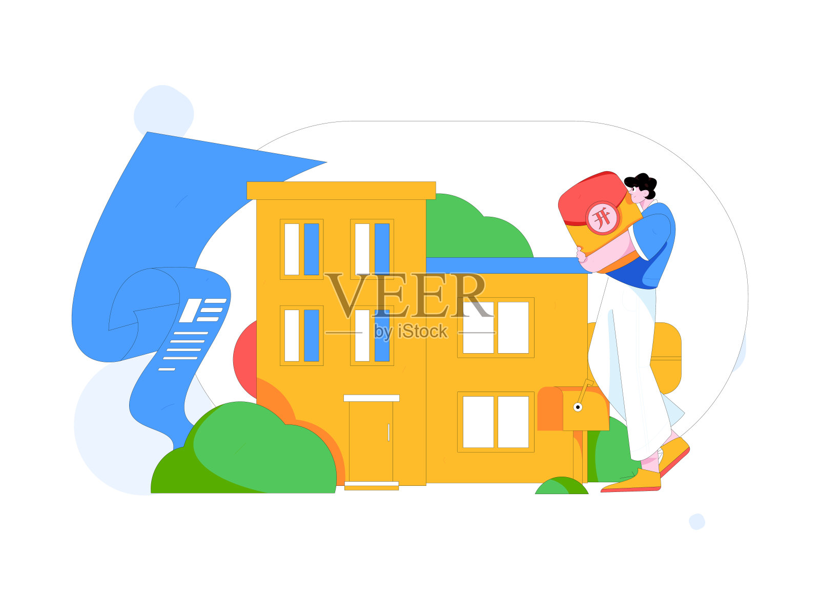 住房贷款平面矢量概念操作说明插画图片素材