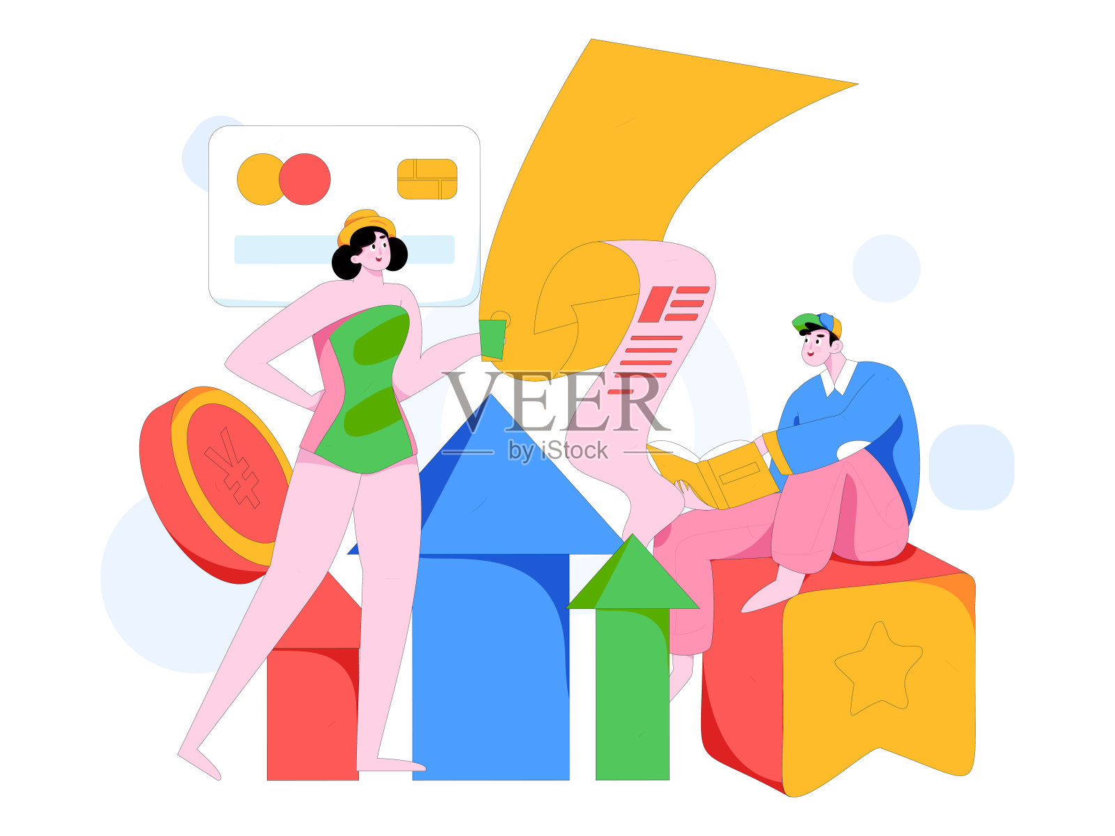 互联网理财投资平面矢量概念操作手绘插图插画图片素材