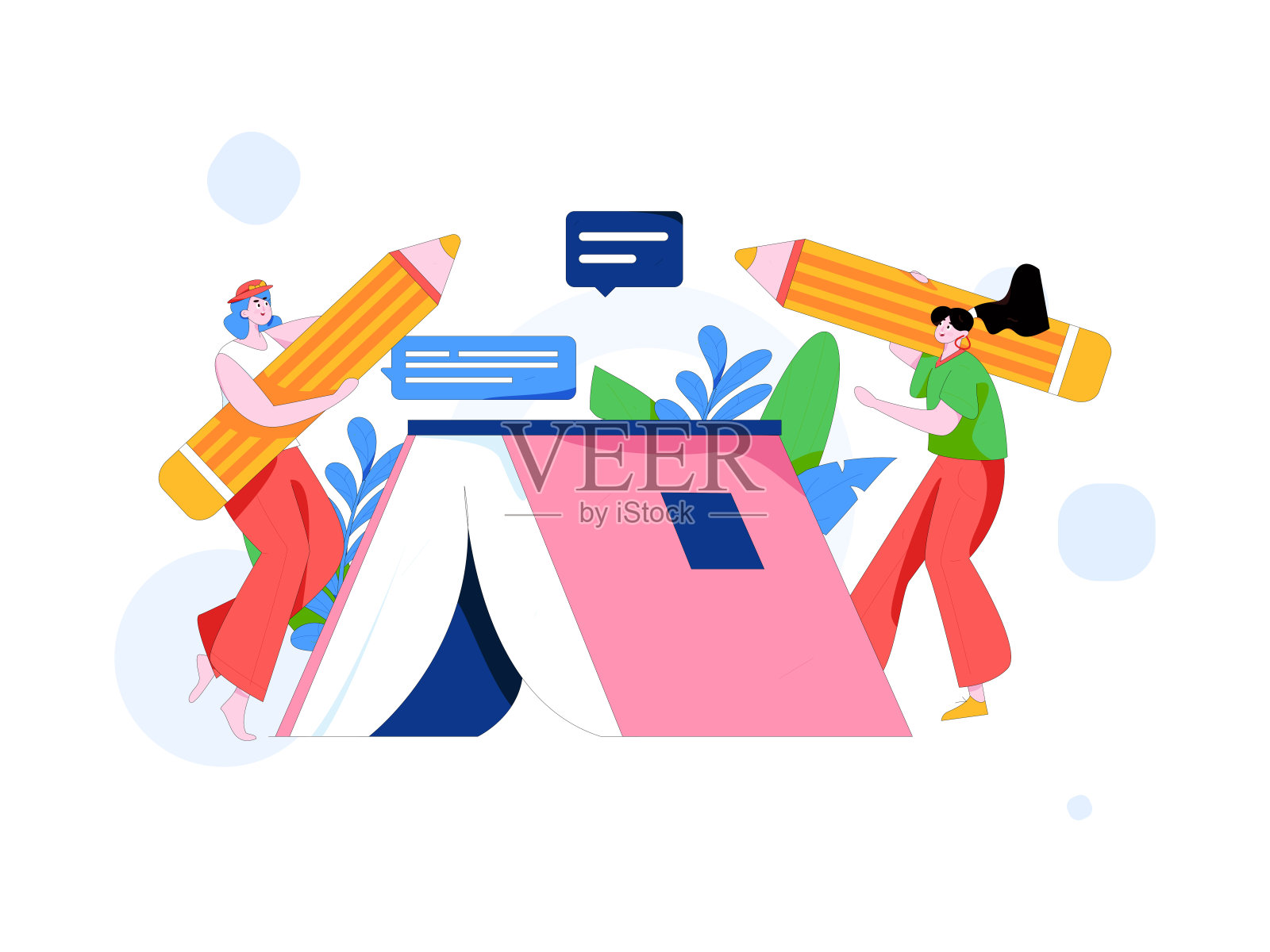 教育和学习的人平面矢量概念手绘插图插画图片素材