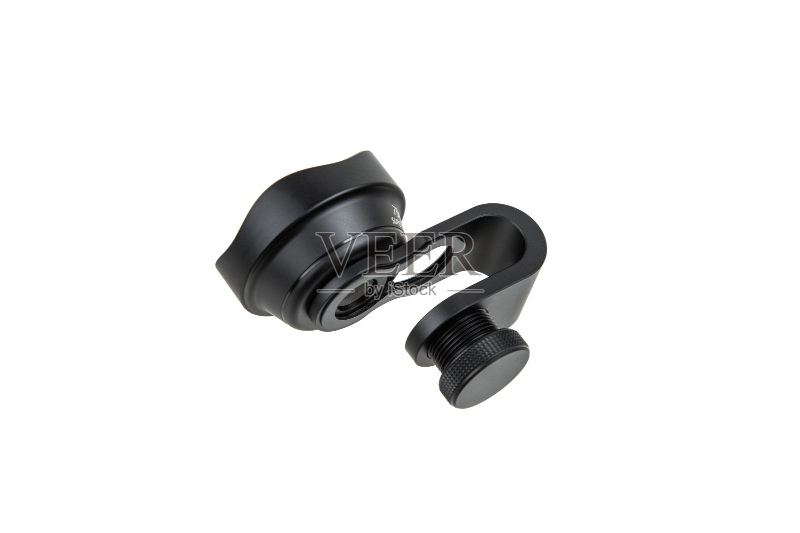 智能手机微距镜头。隔离在白色背景上。照片摄影图片