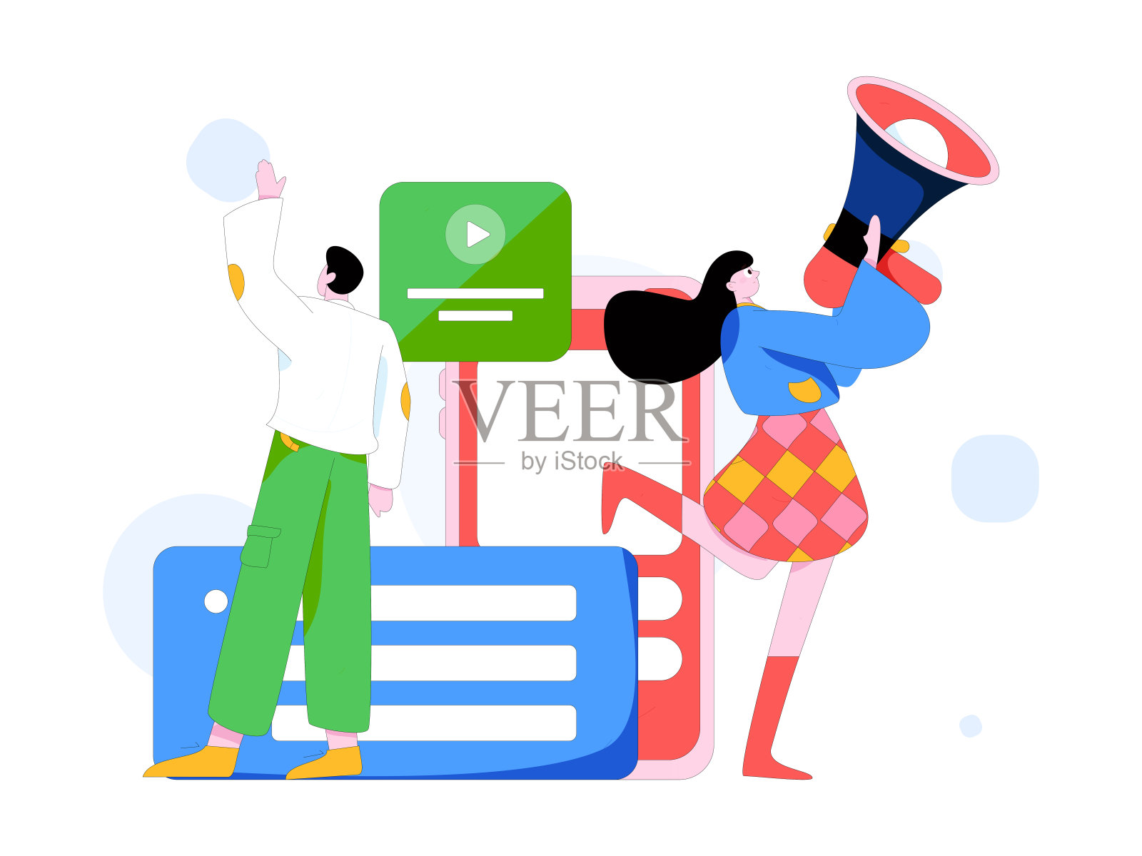 通知公告矢量创意平面手绘插图插画图片素材