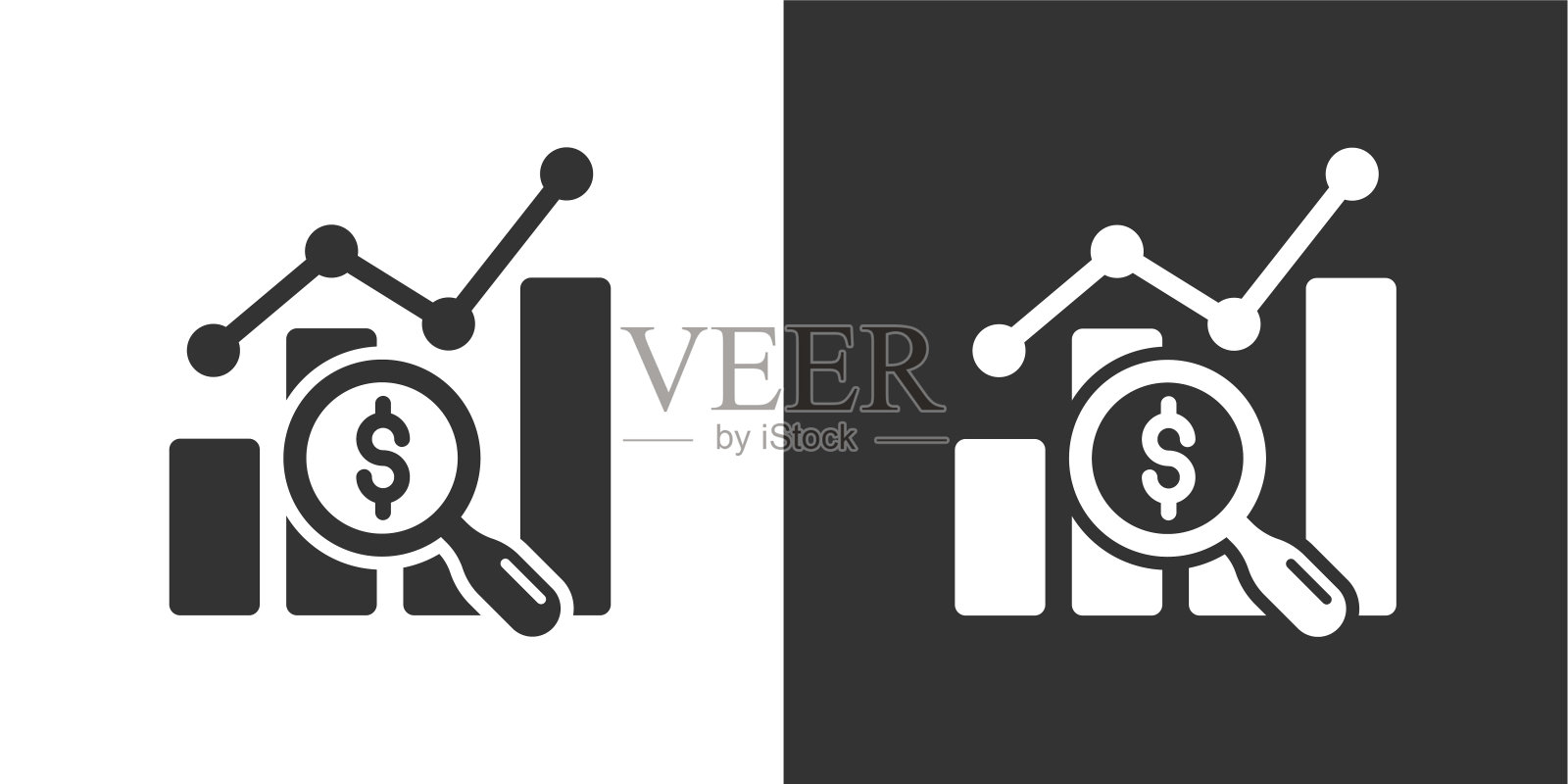 统计，财政年度，报告，财务，分析象形固体图标。包含数据，策略，规划，研究扎实的图标收集。矢量插图。网站设计、logo、app、模板、ui等插画图片素材