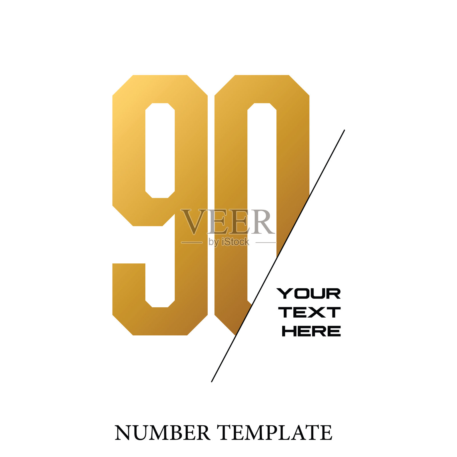 90号股票插图。数字模板设计矢量插图。插画图片素材